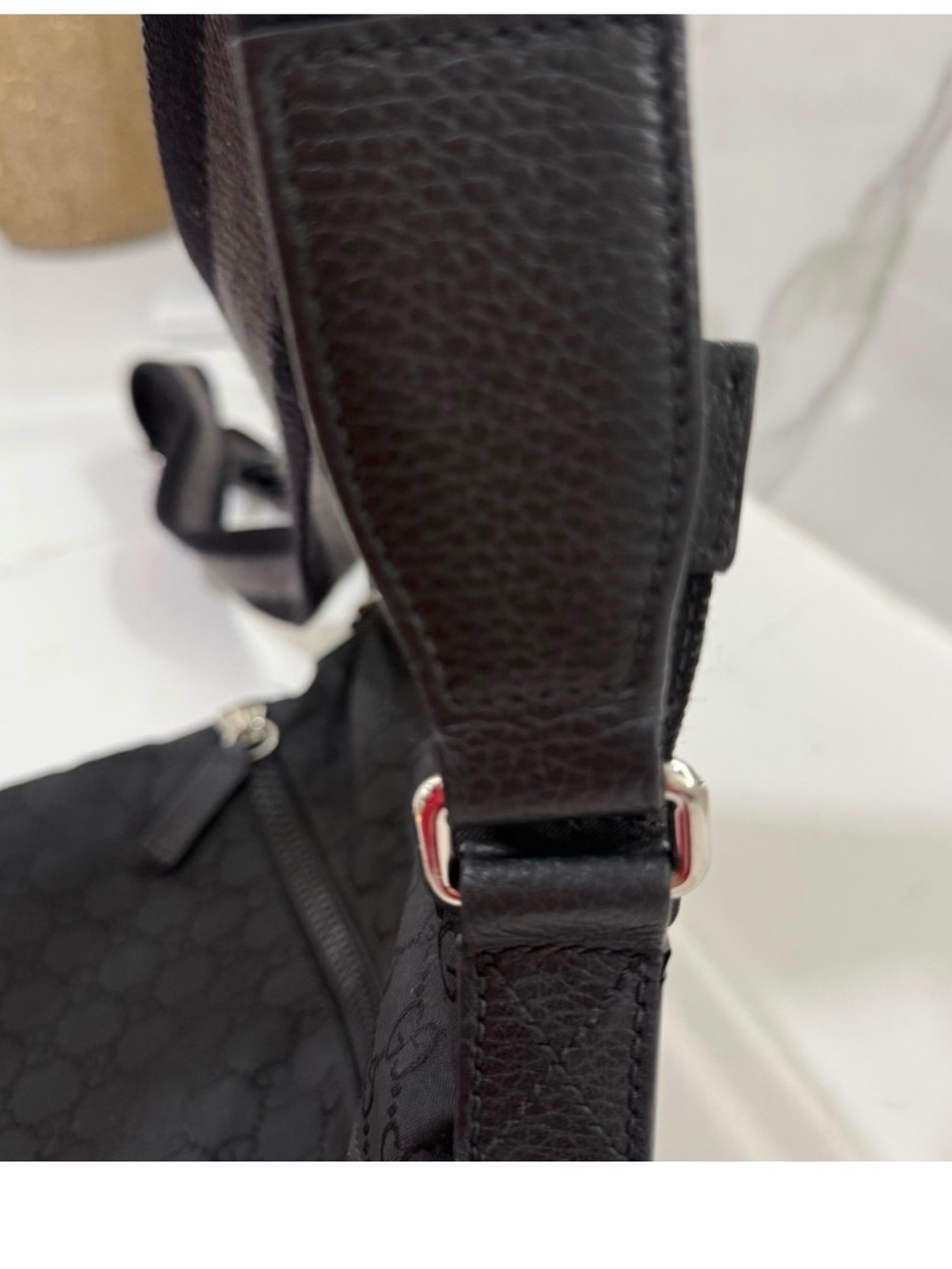 Gucci Black Nylon Monogram Crossbody Messenger Bag - Picture 4 of 7